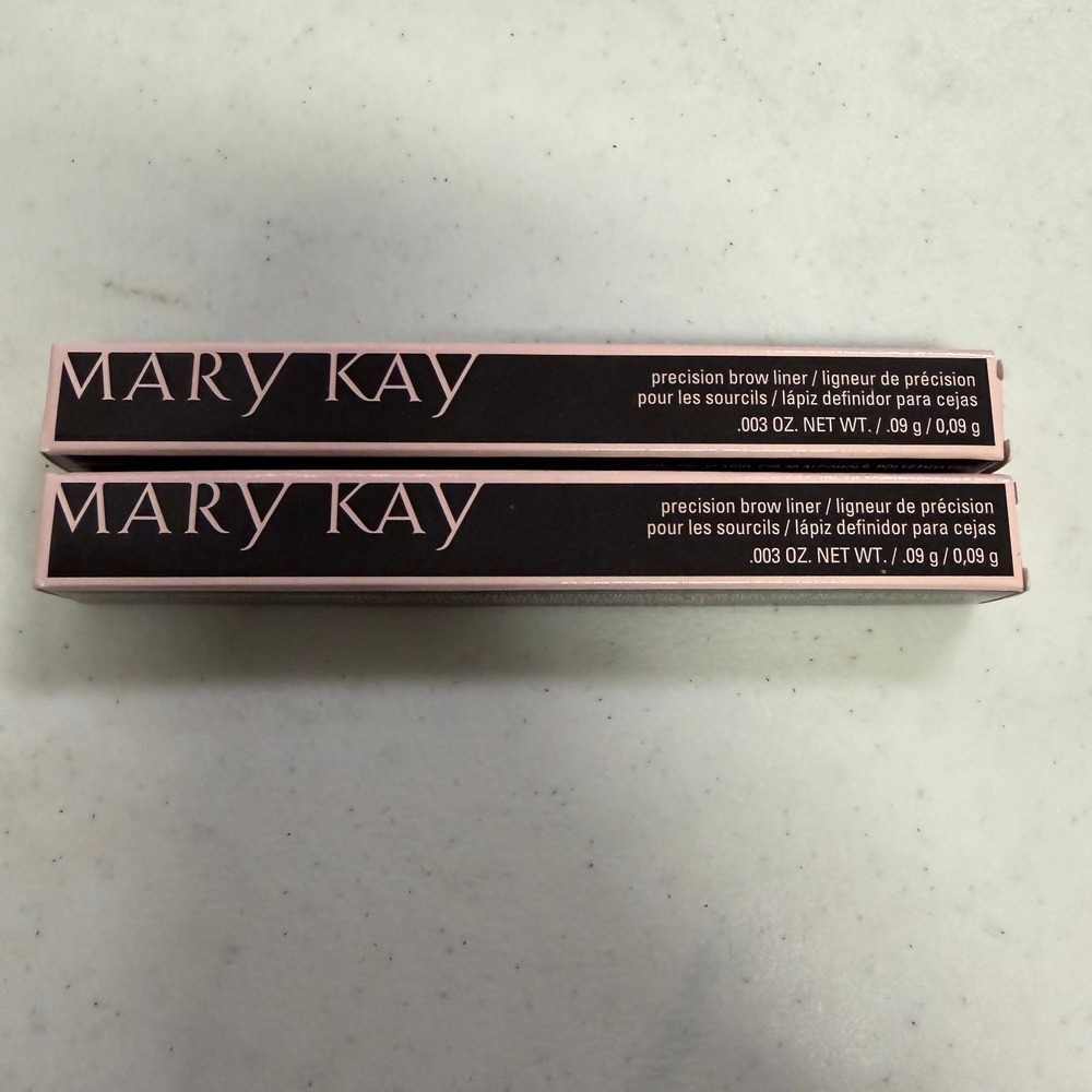 2x Mary Kay Precision Brow Liner Eyebrow Pencil Black Brown .003 oz New Sealed